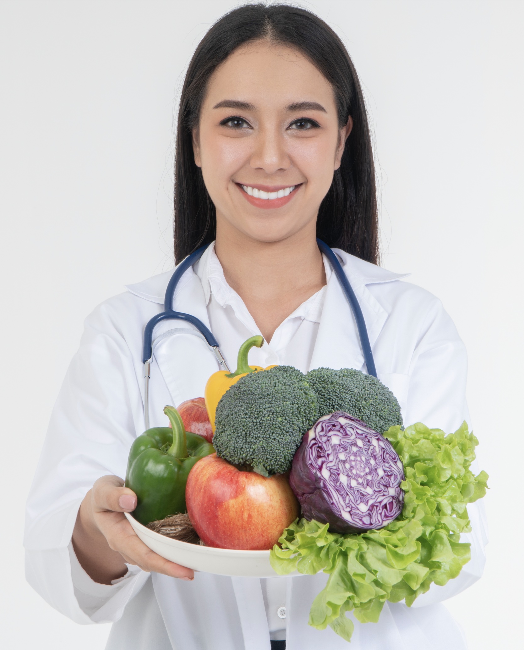 dr with fruit and veg