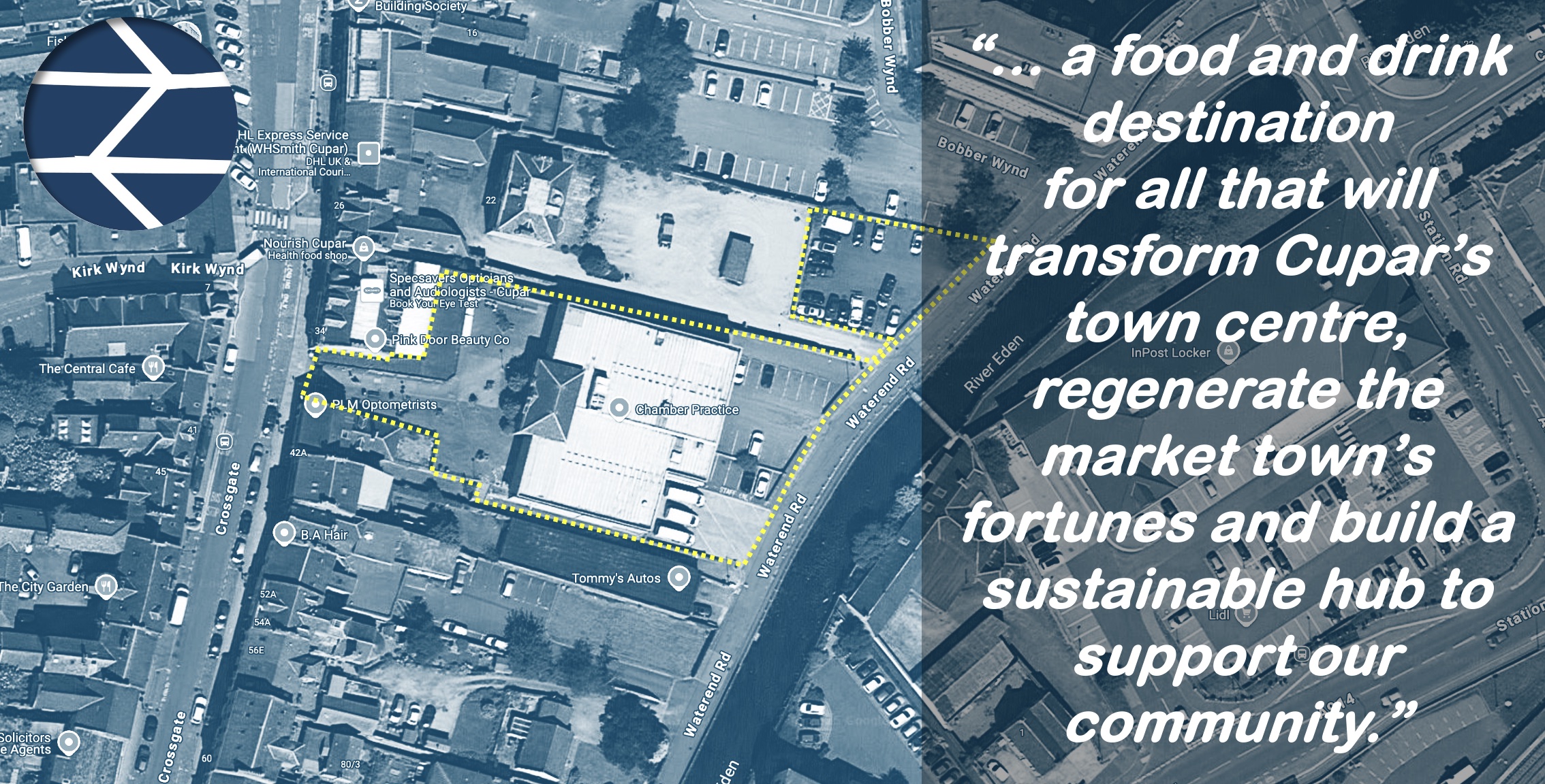 food station vision quote with map